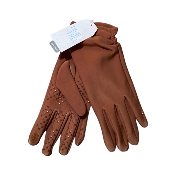 Driving Gloves Tech Touch Fleece Lined Cognac Gloves - Picture 2 of 8